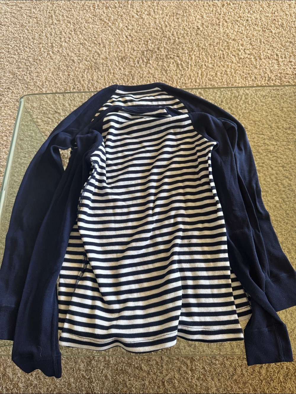 Odlo thermal active warm Striped Navy and White Long Sleeve Top - Picture 2 of 4
